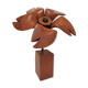 Lampe fleur bois massif vintage années