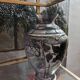 Art Deco vase in glass and silver metal