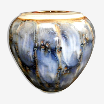 Anne Krog Øvrebø beautiful vase in porcelain enameled 1992