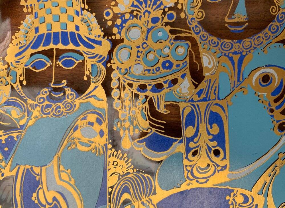 Limited edition German vintage Christmas wall plate by Bjørn Wiinblad for Rosenthal, 1978