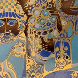 Limited edition German vintage Christmas wall plate by Bjørn Wiinblad for Rosenthal, 1978