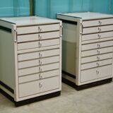 Set of 2 industrial German medical chests with drawers by Baisch, 1950s