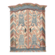 Armoire de mariage peinte en art populaire rustique exceptionnel de 1784