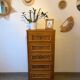 Vintage oak and rattan chest of drawers