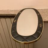 Old mirror mirror black skaï