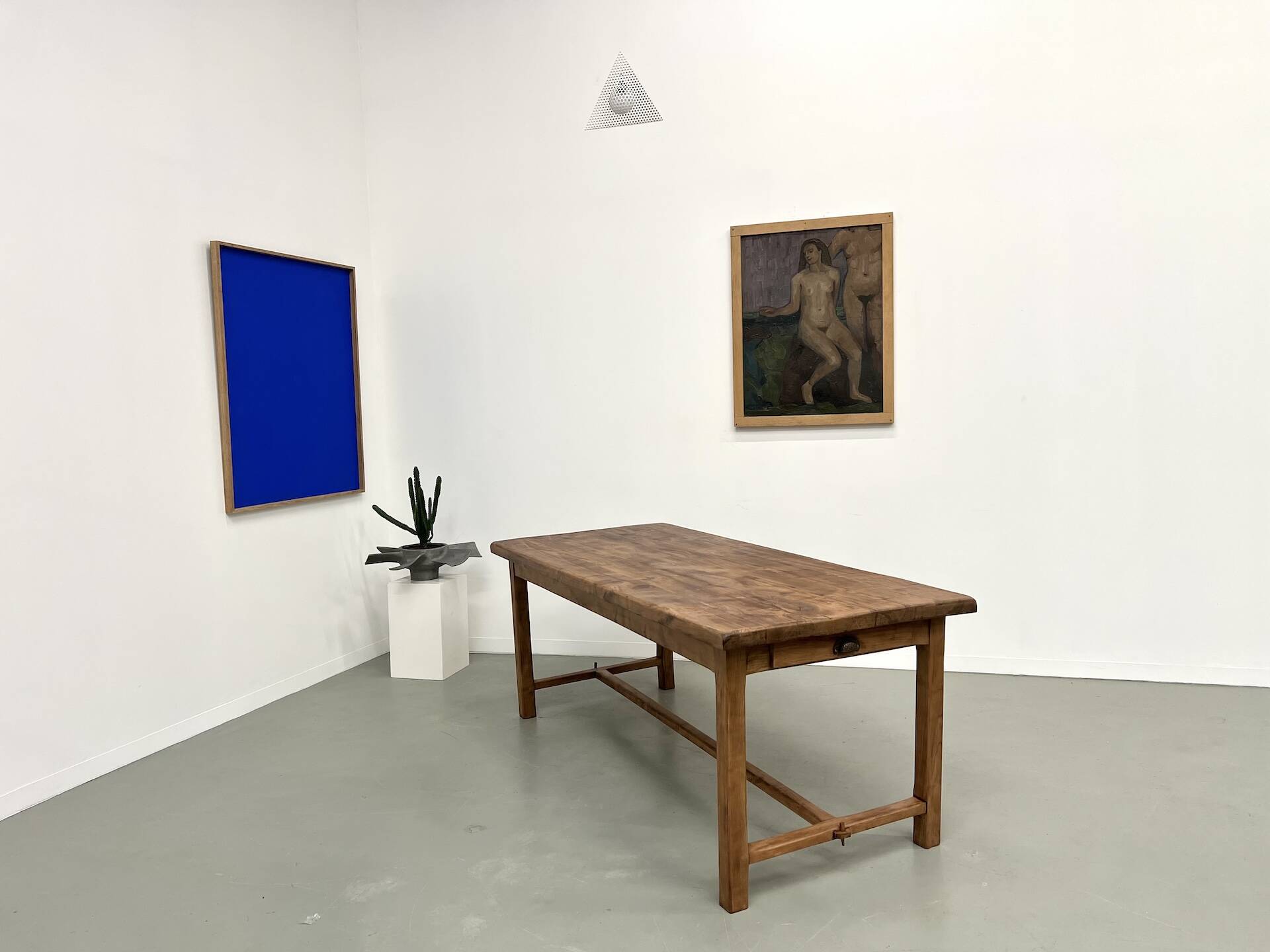 Antique farmhouse table in solid cherry wood