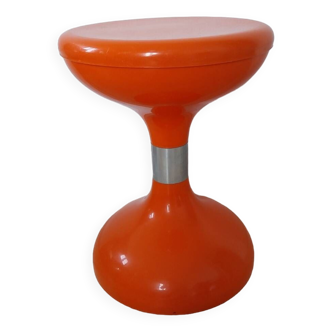 Tabouret orange diabolo années 70