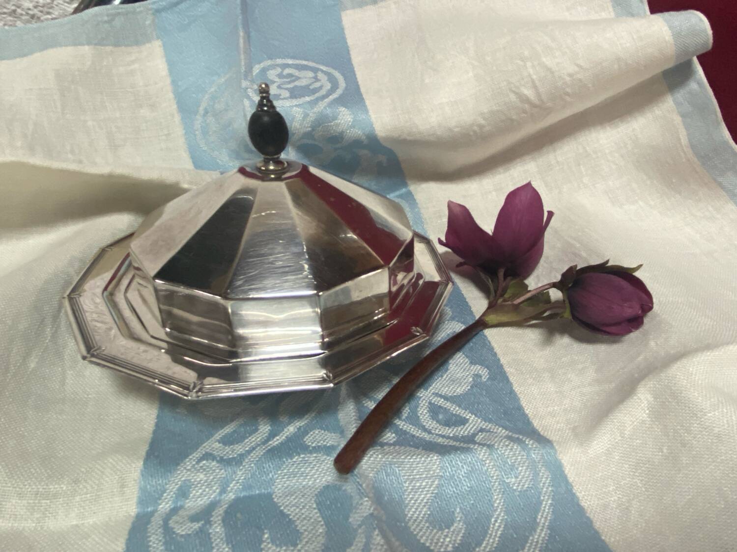 Gainsborough stamped silver plated butter dish