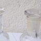 6 glass vials with glass plugs