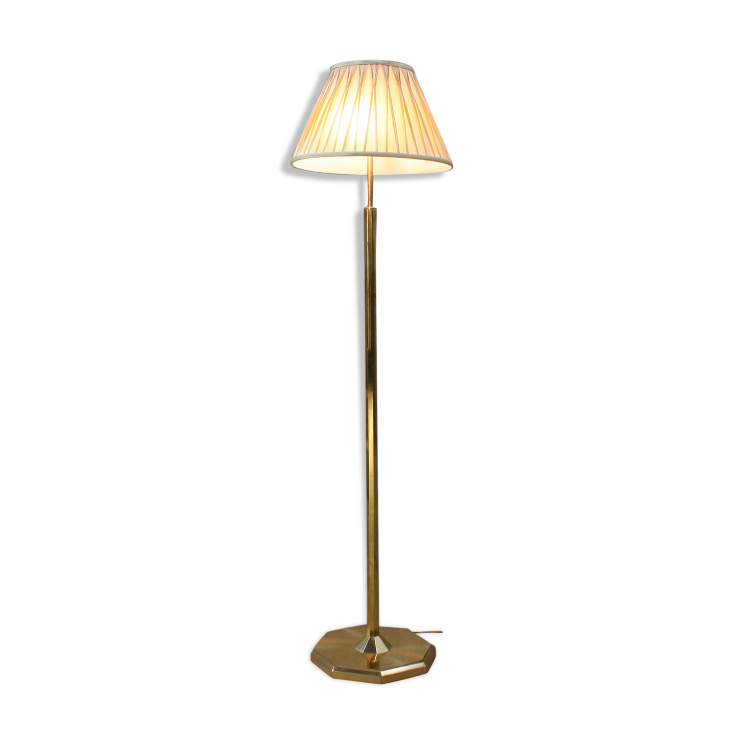 Portuguese solid brass floor lamp, 1970s