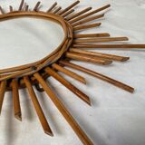 Miroir rotin soleil vintage - 53cm