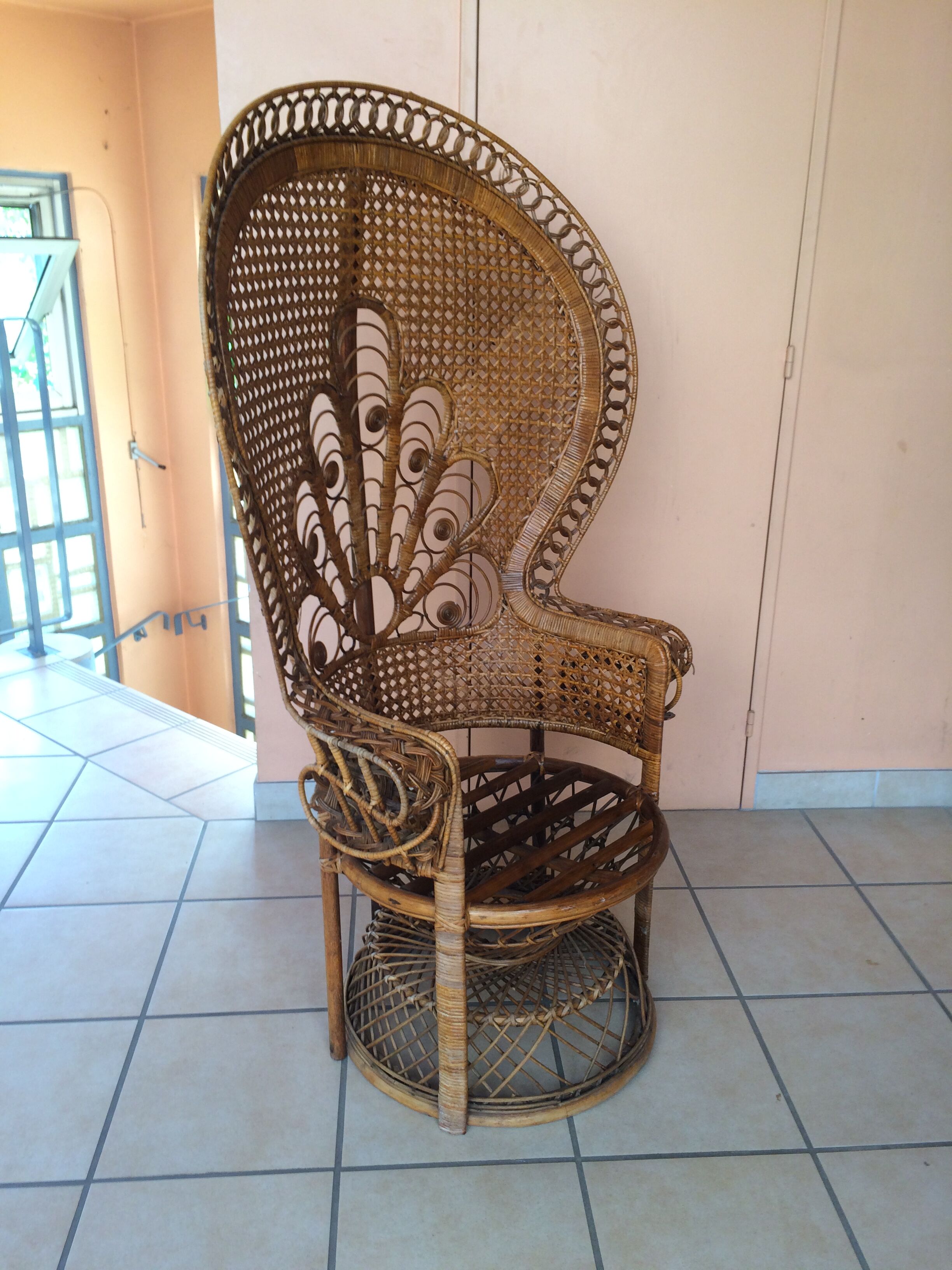 Emmanuelle Peacock vintage armchair 70