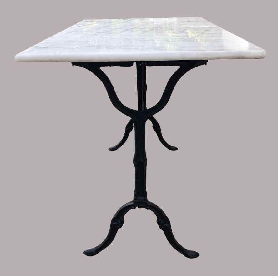 Table bistrot marbre et fonte