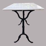 Marble and cast iron bistro table