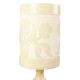 Vintage Table Lamp Alabaster Natural Stone Flowers Spain 1960s