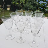 Set of 11 crystal wine glasses 1930s