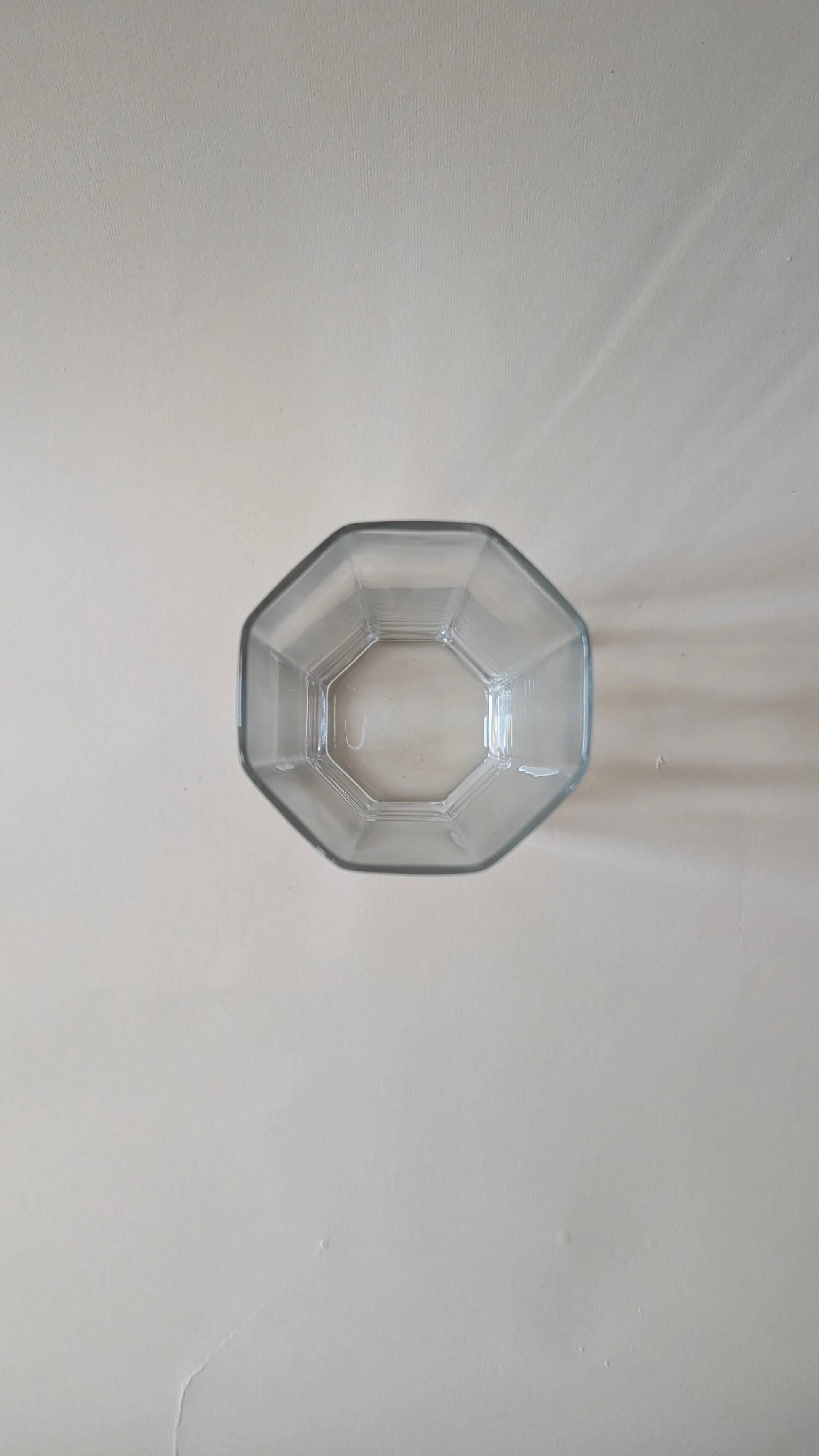 Octagonal glass vase