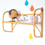 Rattan wall shelf