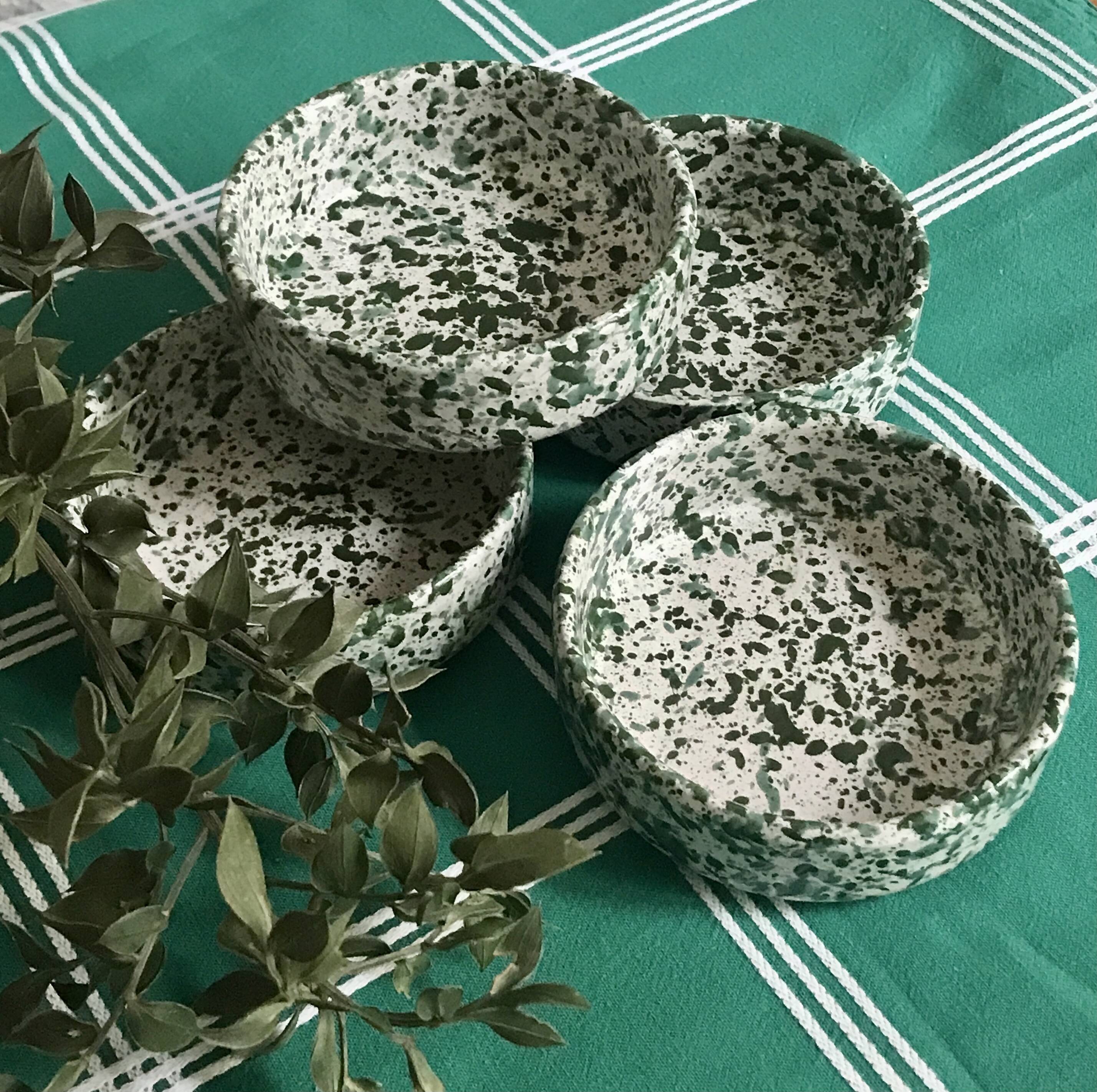 Speckled terracotta bowls