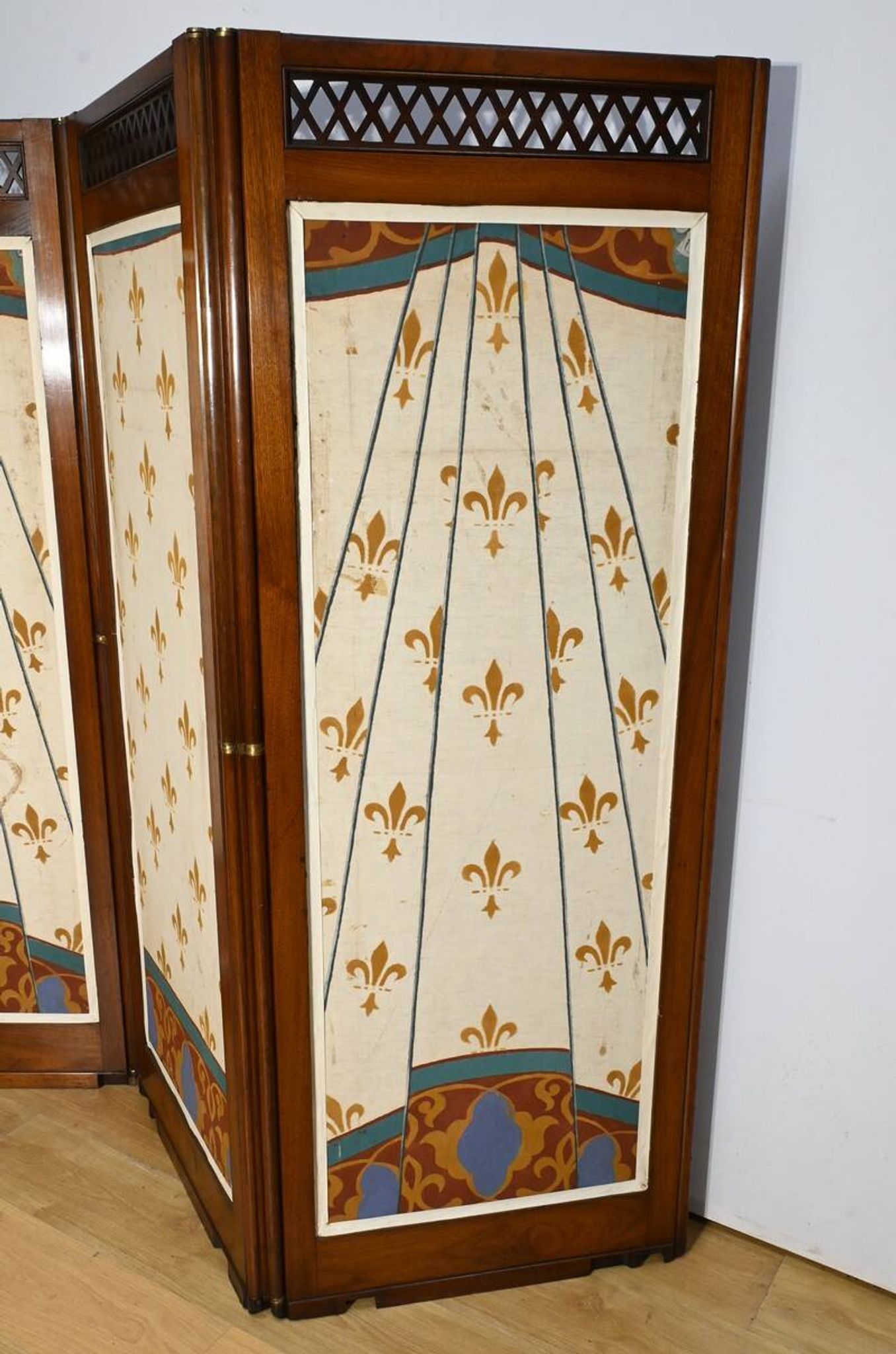 Four-Panel Mahogany Screen – First Part 20th Century