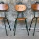 Trio of industrial tubular chairs - design 1960