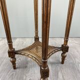 Louis XVI Style Pedestal Table, Carved Wood & Marble, Early 20th Century
