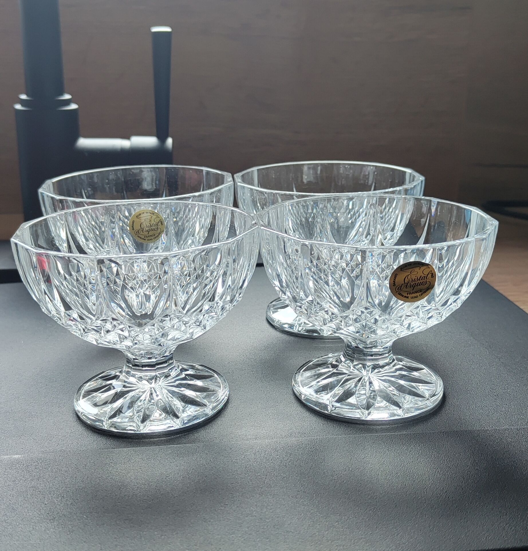 Set of 4 crystal fruit bowls