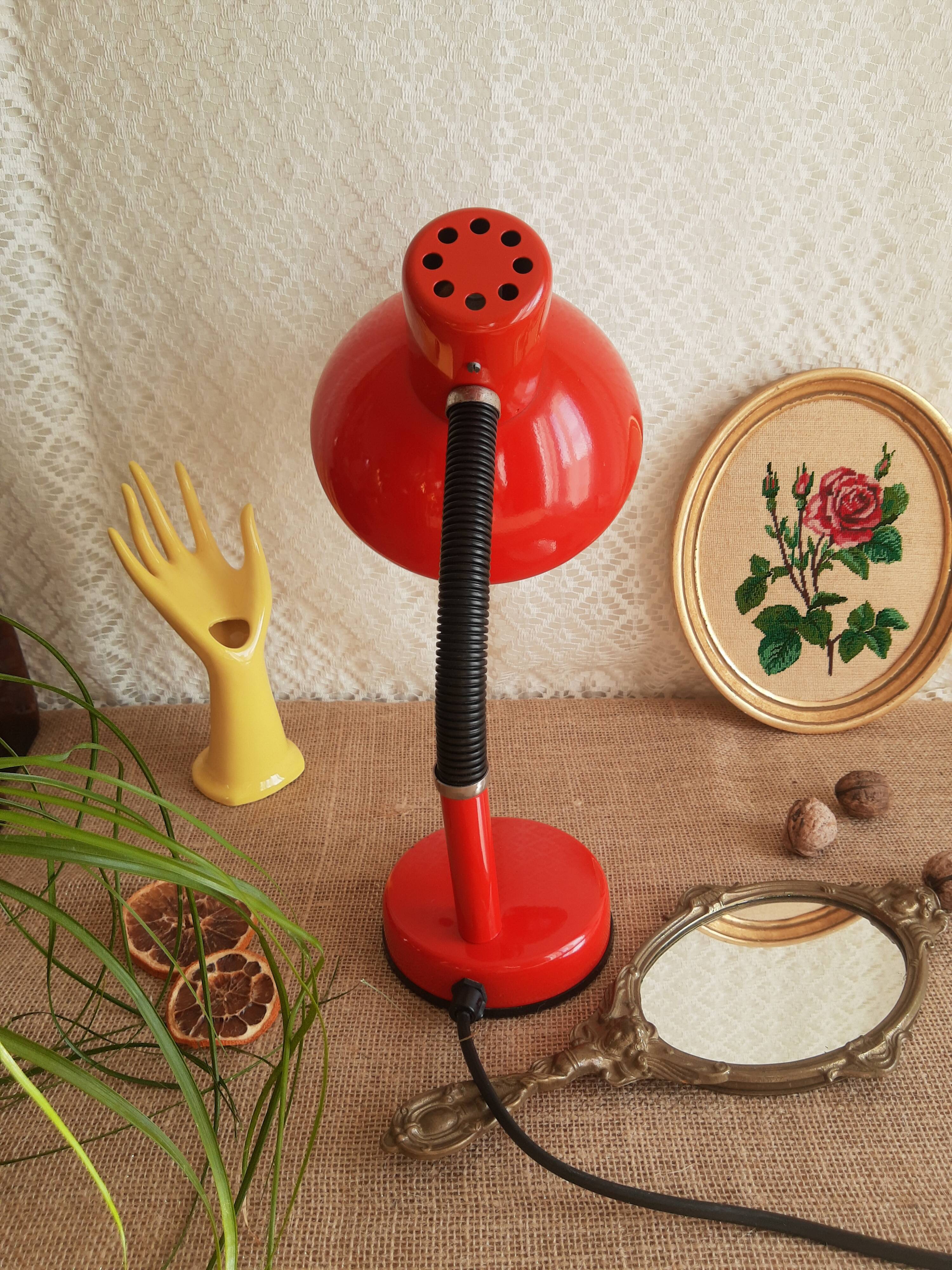 Vintage red orange desk lamp