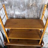 Old modular wall shelf tomado light wood vintage