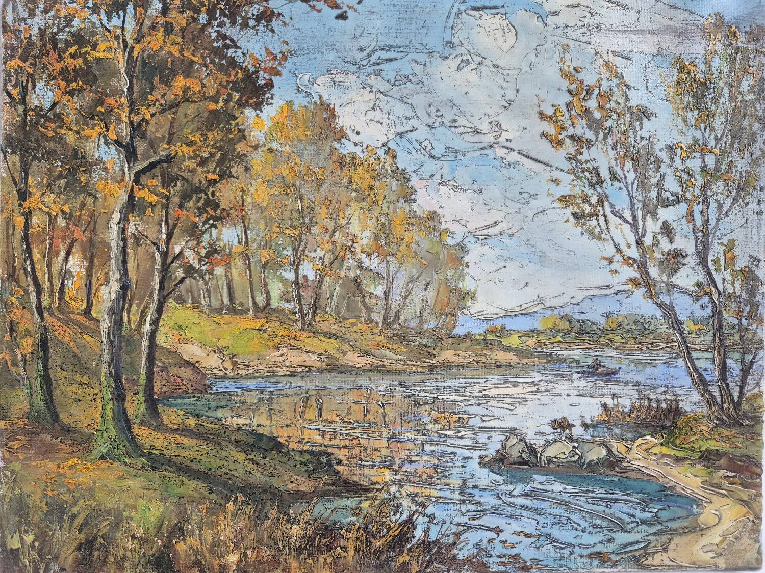 Reflections on the pond - Oil on canvas