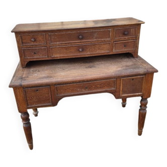 Solid oak desk with drawers