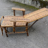 Wicker chaise longue