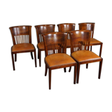 Set of 6 leather dining chairs