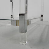 Hollywood Regency coffee table with perspex frame