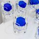 6 vintage drinking glasses from Italy from the 1980s - Set of transparent royal blue water glasses - Mid-Century design