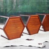 Set of 3 stackable teak tables Hans Andersen Artex 1960s