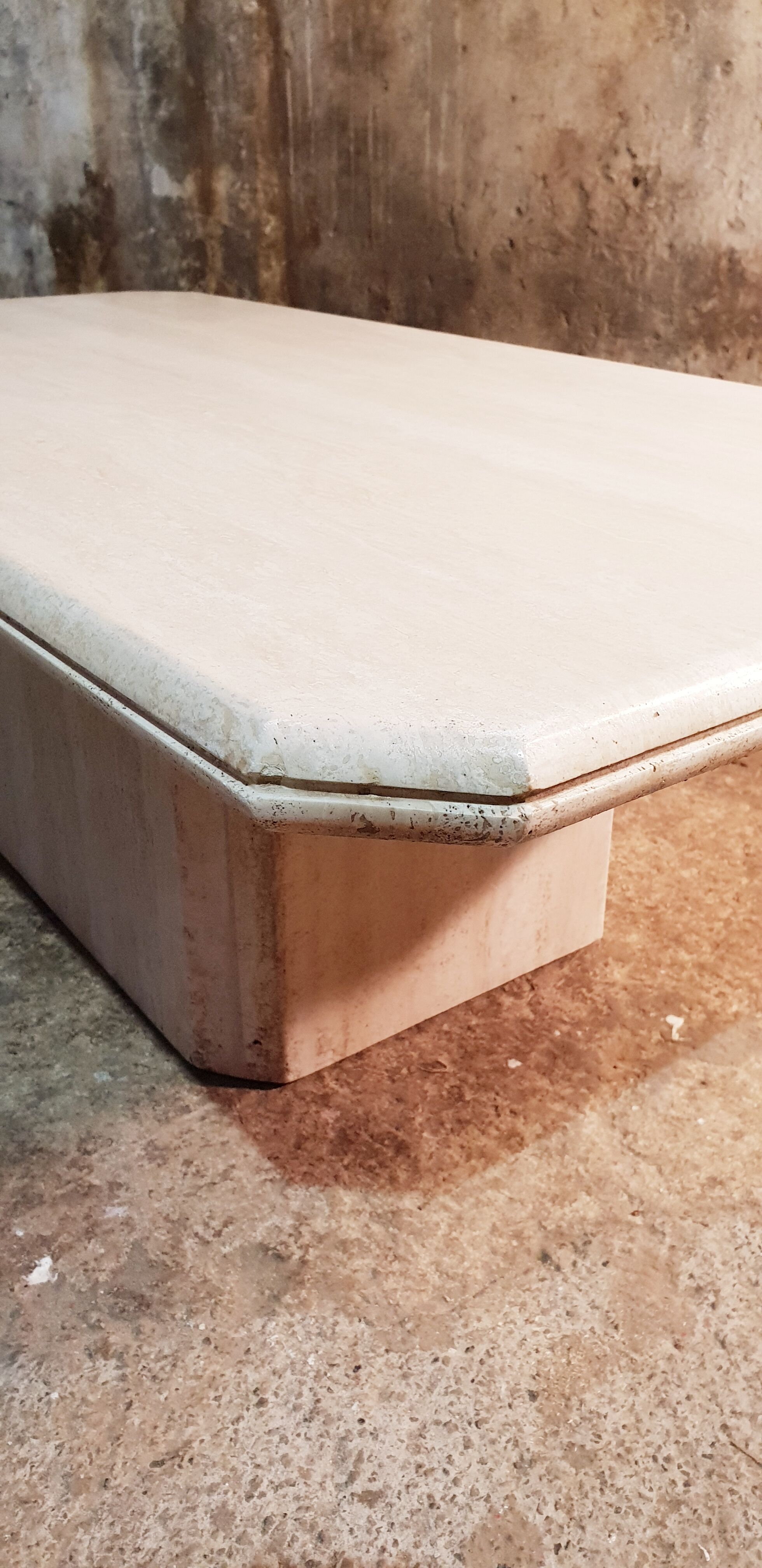 Travertine coffee table