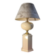 Living room lamp from Maison Dauphin 1970 to 80 cream hand-painted lampshade