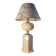 Living room lamp from Maison Dauphin 1970 to 80 cream hand-painted lampshade