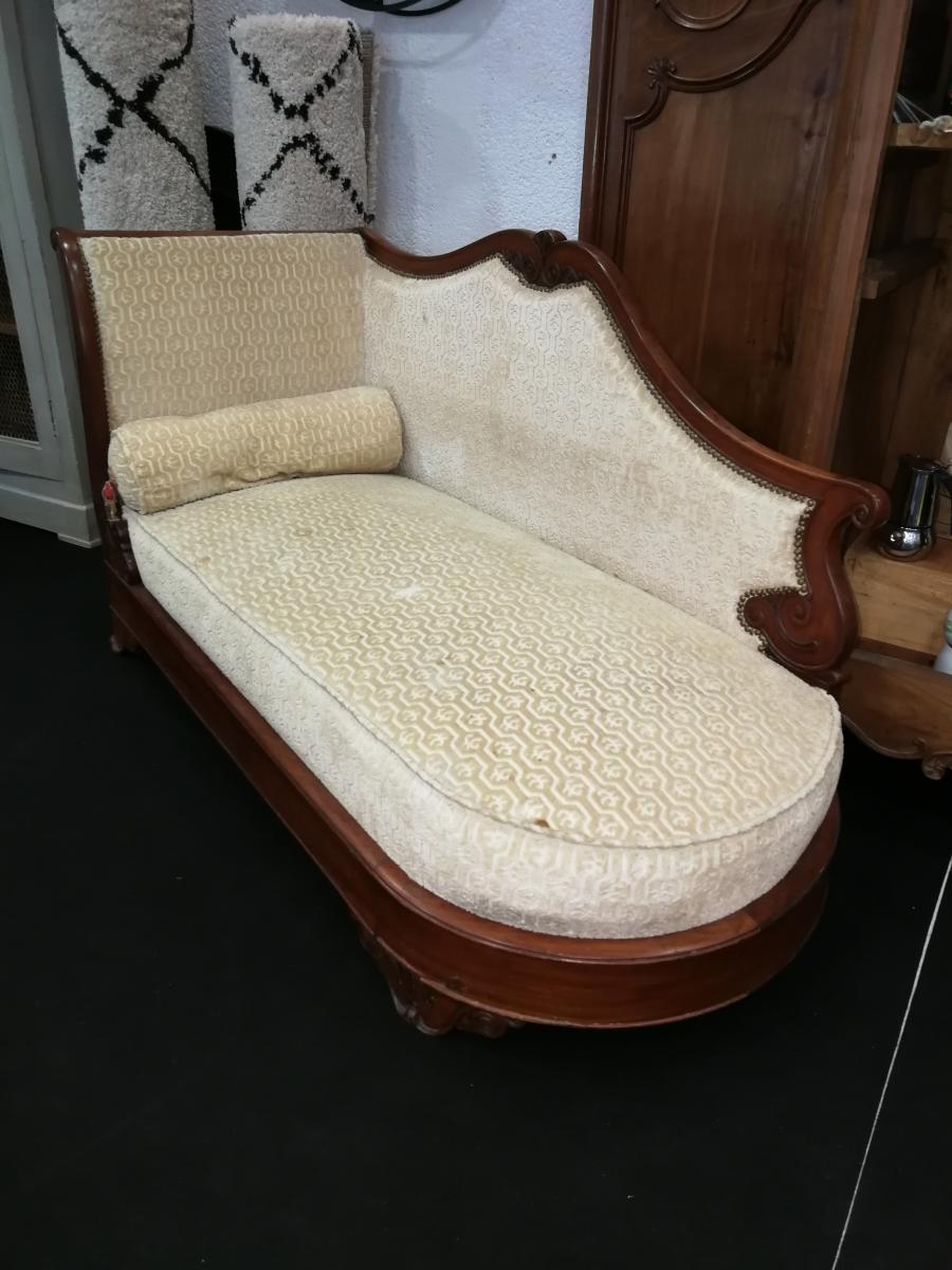 Méridienne époque  restauration en acajou