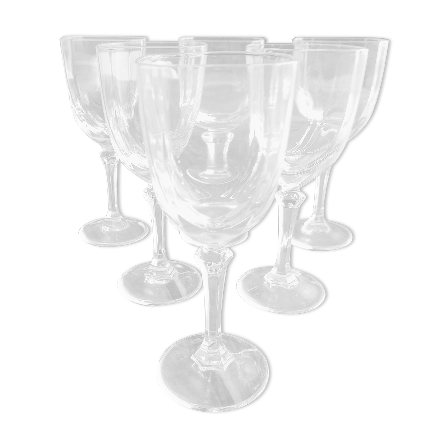 Set of 6 Art Deco style crystal liqueur glasses