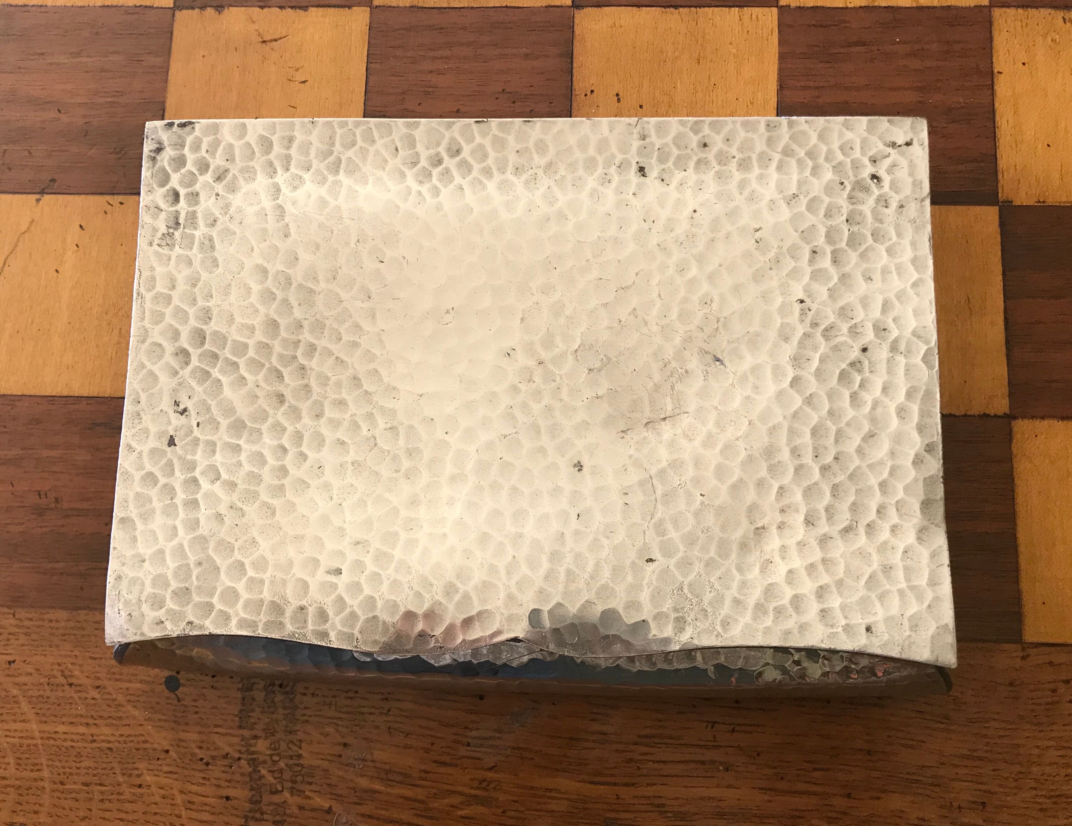 Hammered pewter cigar box from the 1930s