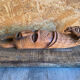 Sculpture African Mask Handcrafted Carved Wood Vintage #D882
