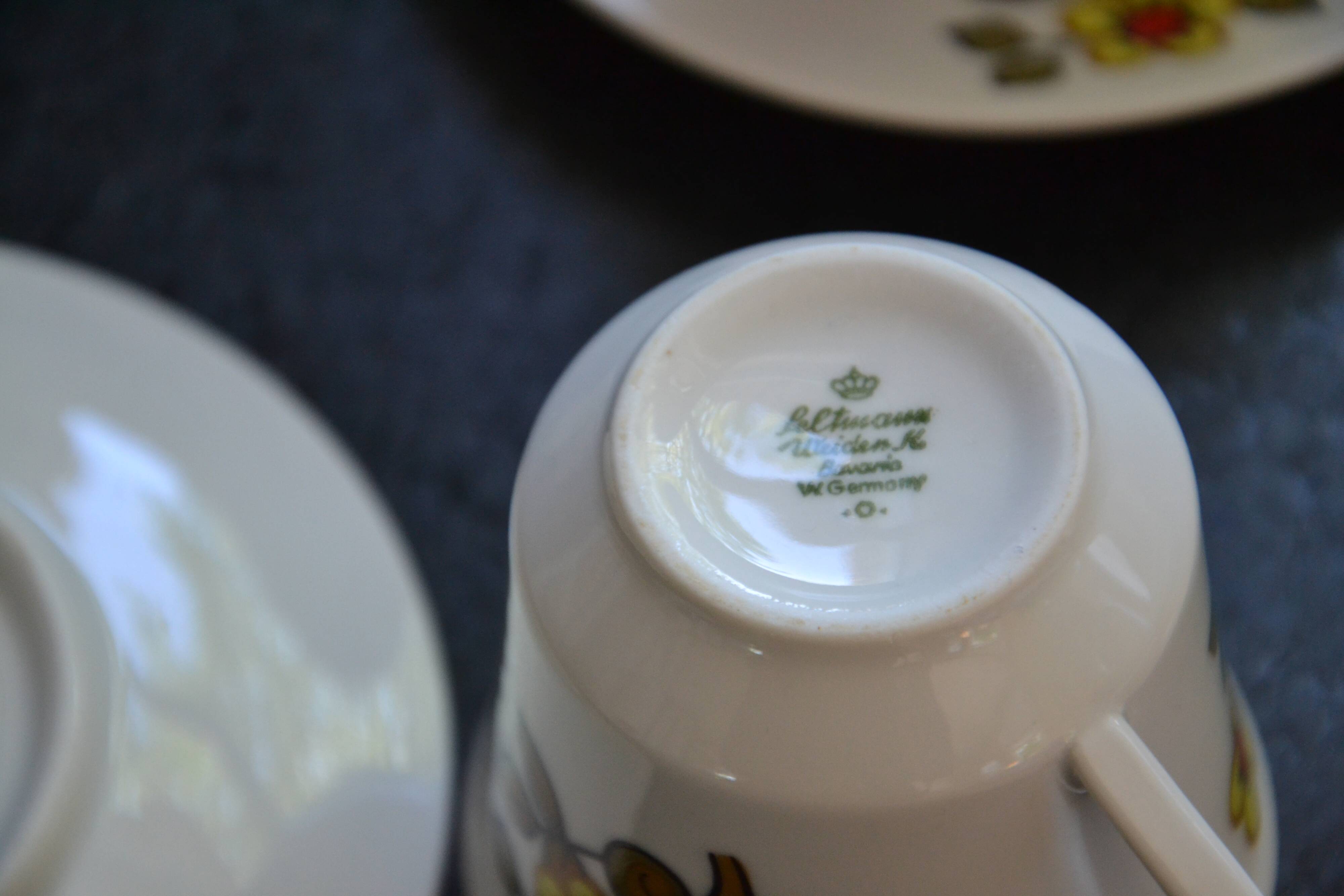 6 floral cups and saucers Bavaria West Germany