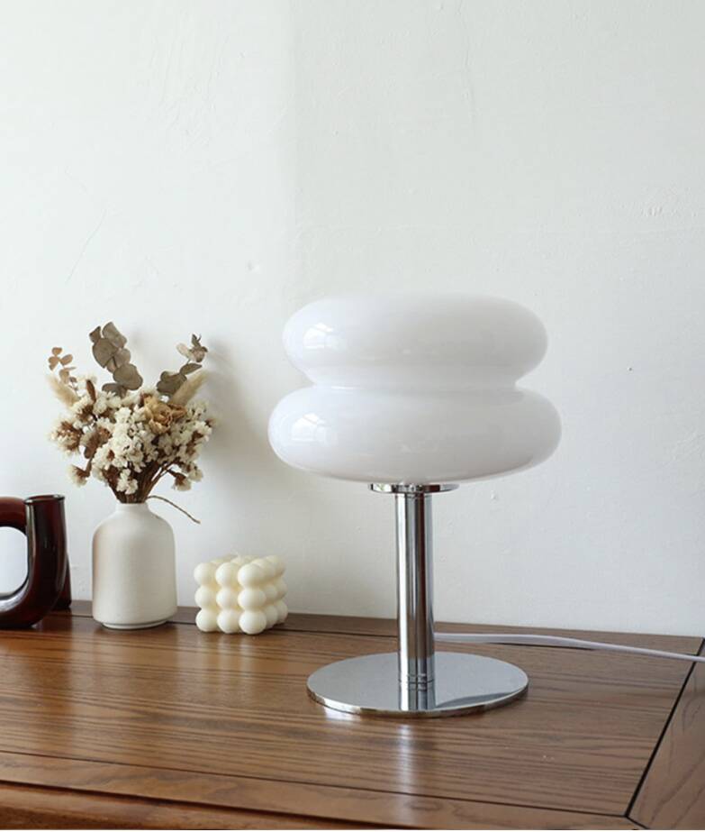Vintage style glass lamp in the shape of a macaron