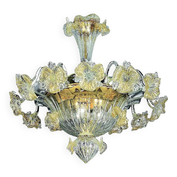 Venetian Floreal Gold Murano Glass Flush Mount