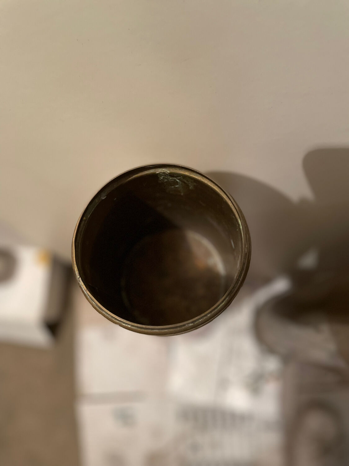 Standing ashtray and vase - brass shell