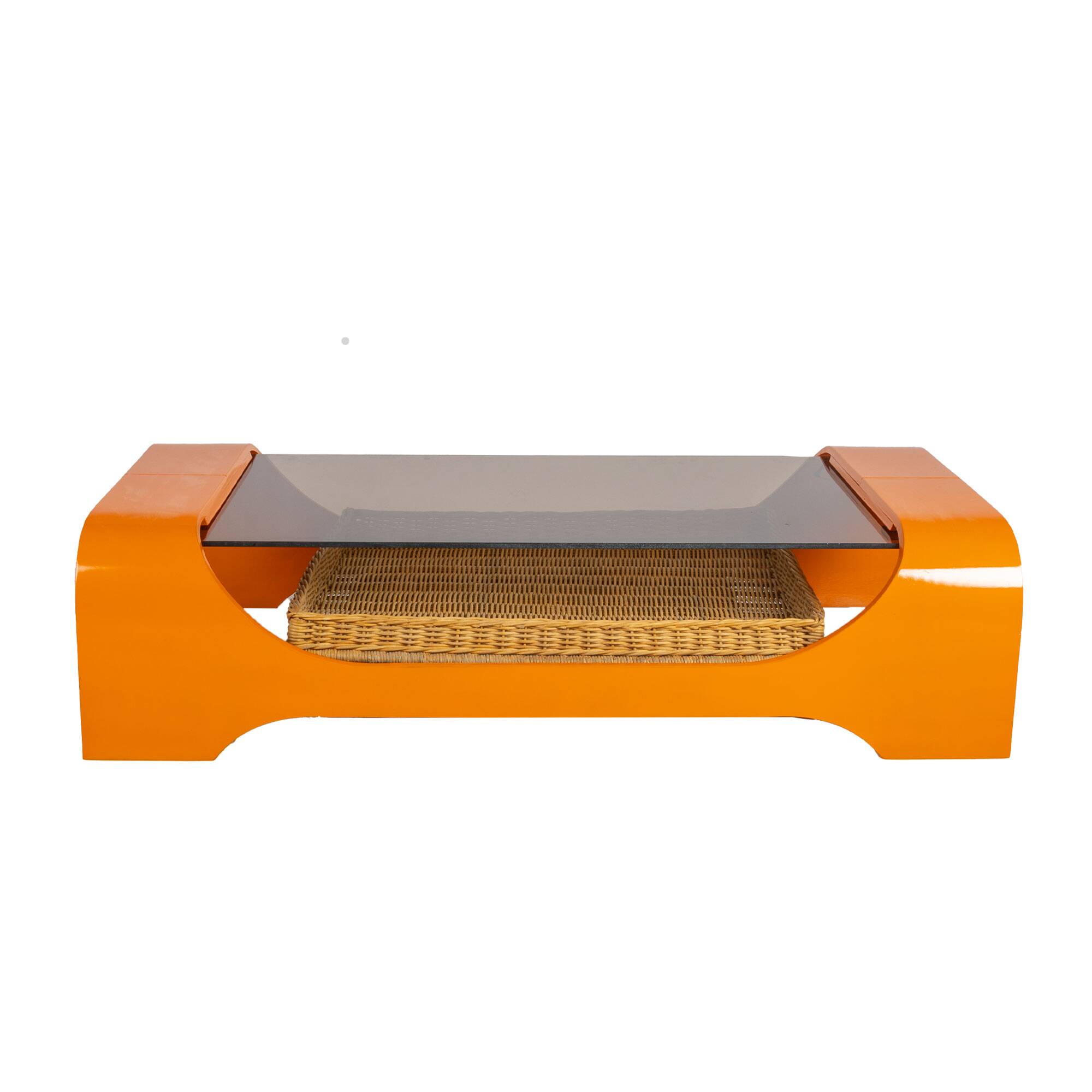 Orange and Smoke Space Age Couch Table