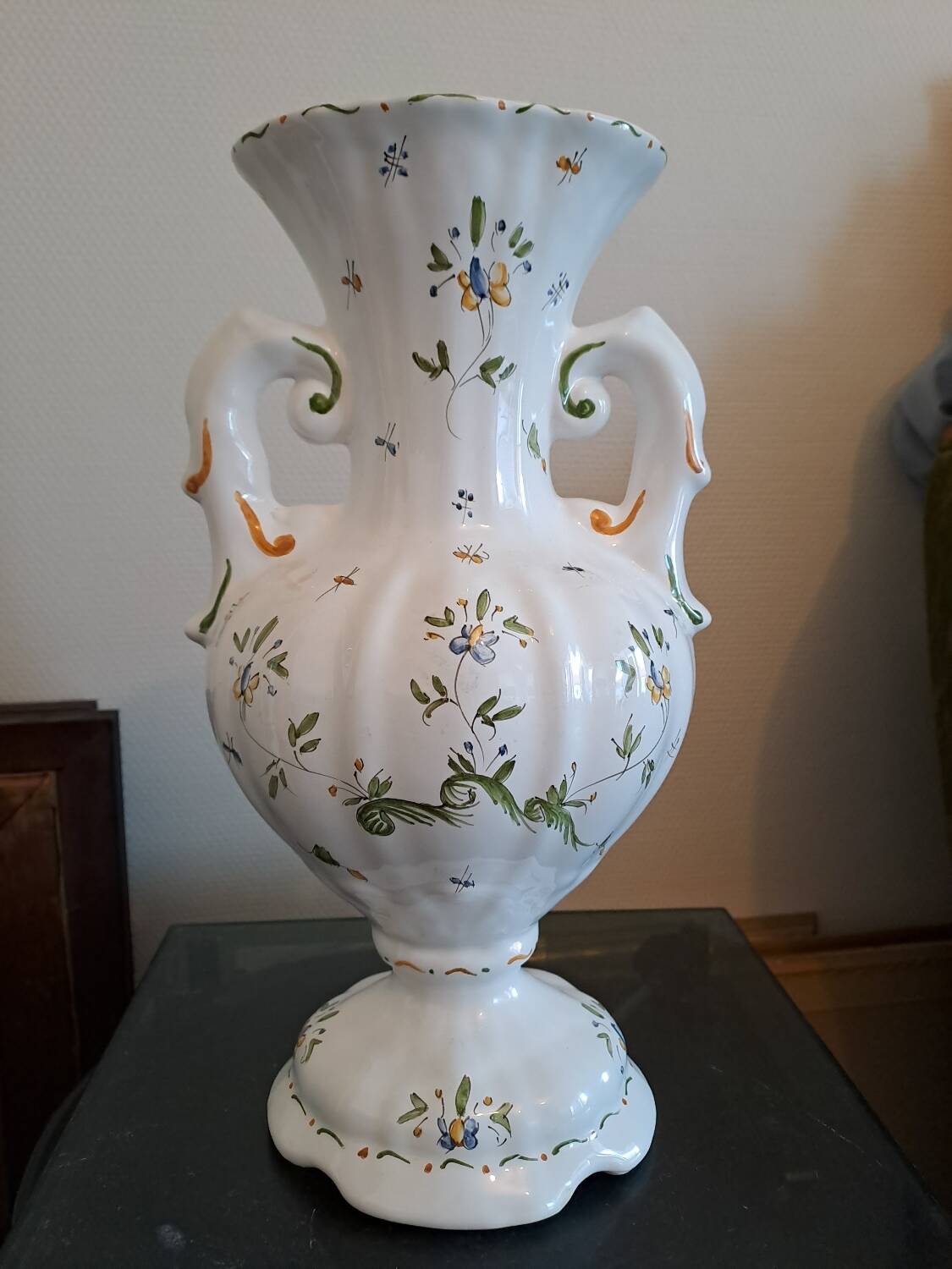 Moustiers Vase Signed.