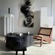 Table basse noire en bois massif